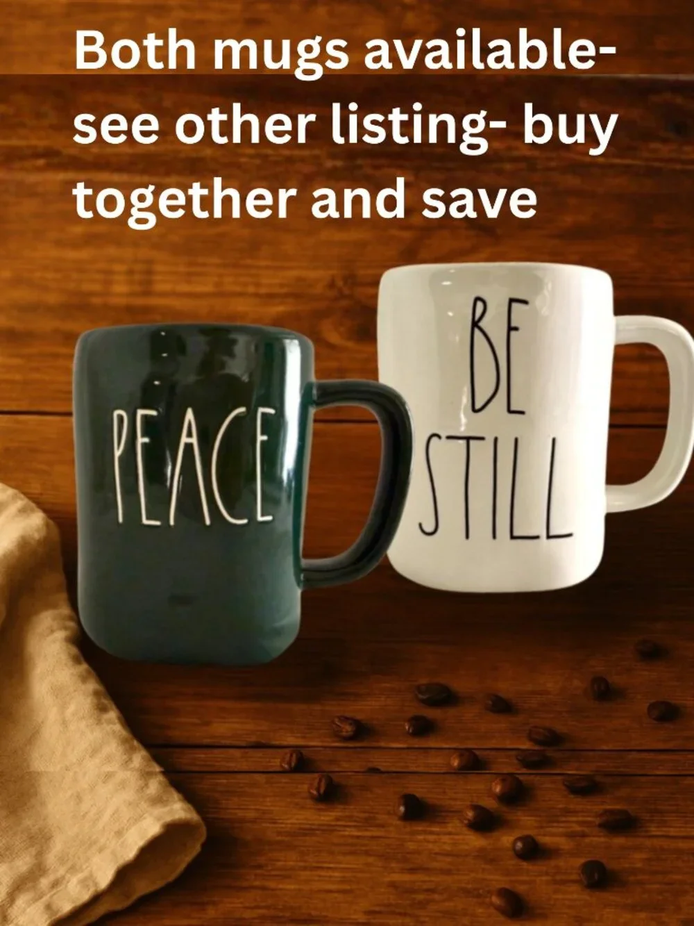 Rae Dunn Be Still Mug White Artisan Collection Farmhouse 16 oz Coffee Cup - Picture 12 of 12